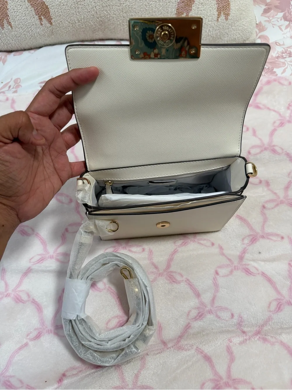 kate spade Cream Saffiano Top-Handle Satchel